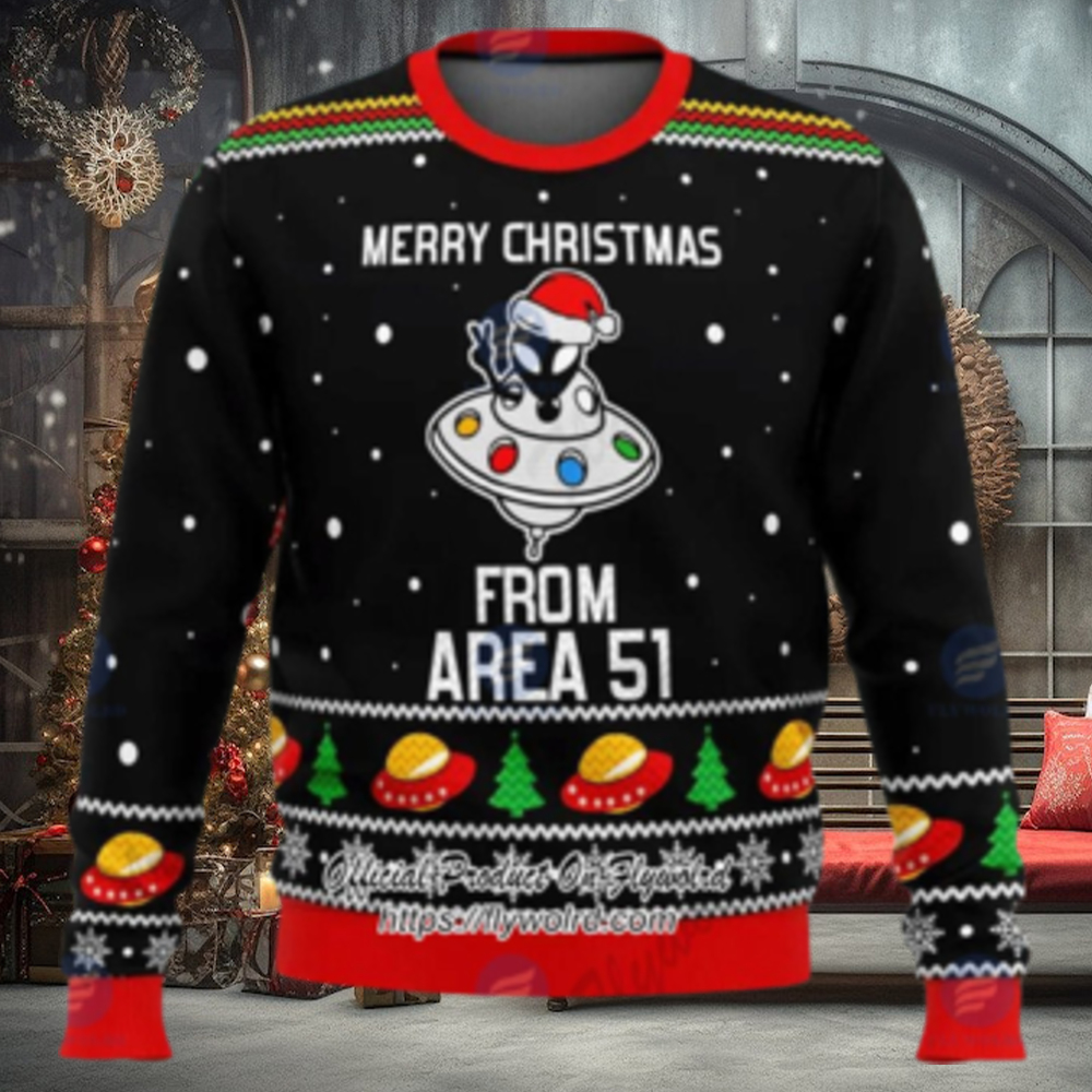 Snowflakes Merry Xmas From Area 51 Ugly Christmas Sweater Snowflakes Merry Xmas From Area 51 Ugly Christmas Sweater