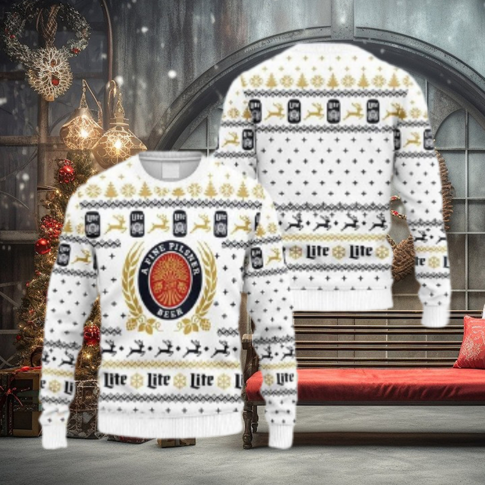 Snowflakes Miller Lite Christmas Ugly Sweater Snowflakes Miller Lite Christmas Ugly Sweater