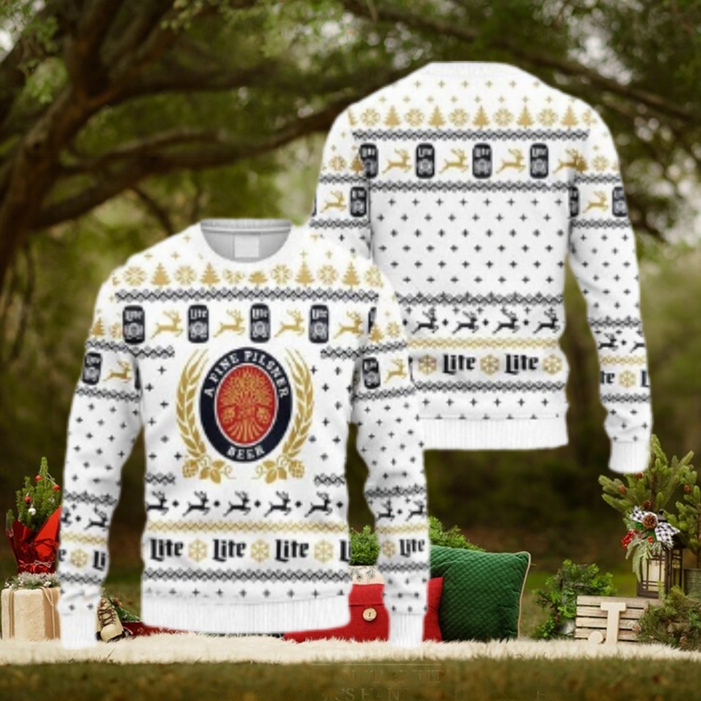 Snowflakes Miller Lite Christmas Ugly Sweater Snowflakes Miller Lite Christmas Ugly Sweater