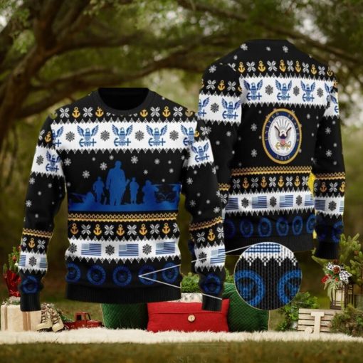 Snowflakes US Navy Soldier Christmas Ugly Sweater 3D