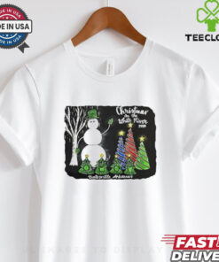 Snowman Christmas on the white river 2024 shirt