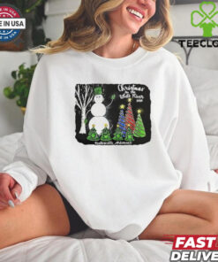 Snowman Christmas on the white river 2024 shirt