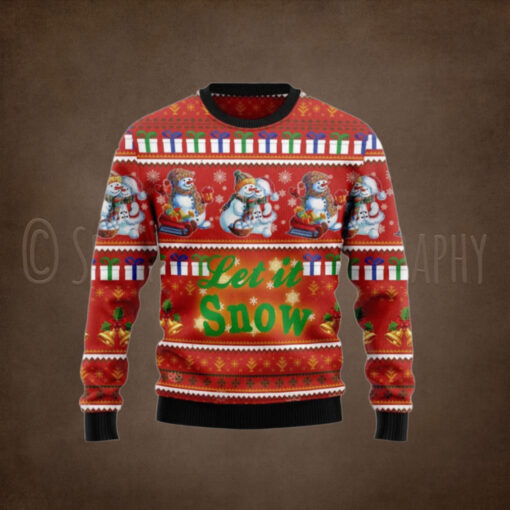 Snowman Let It Snow Ugly Christmas Sweater