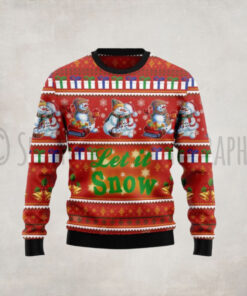 Snowman Let It Snow Ugly Christmas Sweater