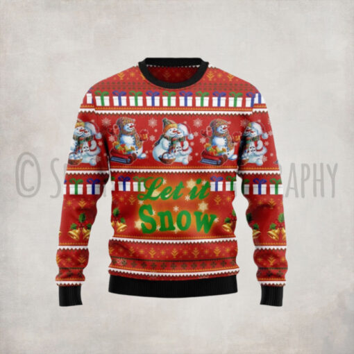 Snowman Let It Snow Ugly Christmas Sweater