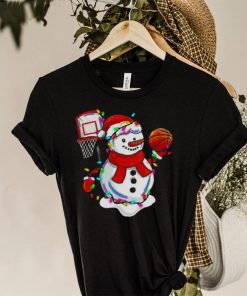 Snowman Playing Basketball Merry Christmas Light hoodie, sweater, longsleeve, shirt v-neck, t-shirt