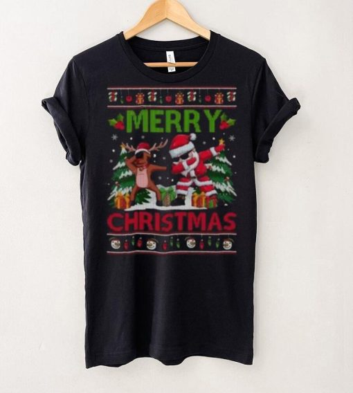 Snowman Tree Reindeer Dabbing Santa Merry Christmas 2023 T Shirt