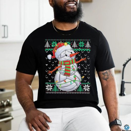 Snowman Volleyball Christmas Ball Ugly Sweater T Shirt