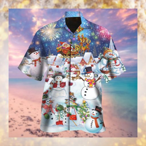 Snowman in Christmas Night Hawaiian Shirt