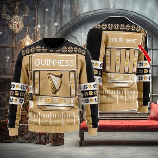 Snowy Guinness Beer Ugly Christmas 3D Sweater, Family Ugly Christmas Sweater