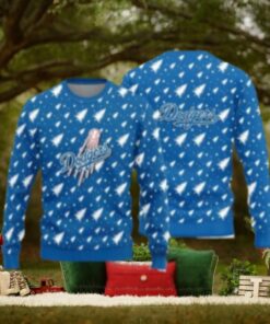 Snowy Trees Dodgers Logo Christmas Ugly Sweater