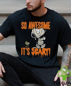 So Awesome It’s Scary Snoopy Woodstock Halloween Shirt, Snoopy Woodstock Mummy Halloween T Shirt