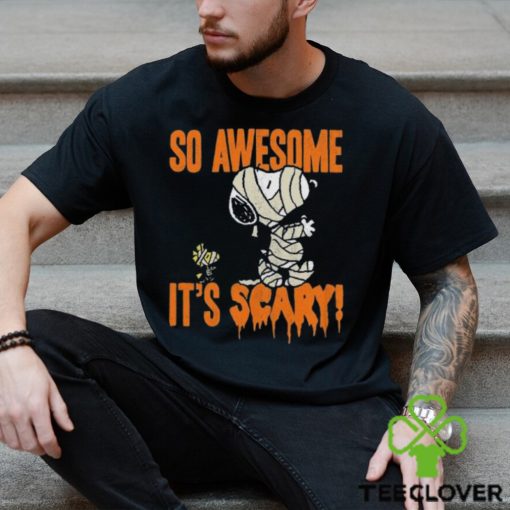 So Awesome It’s Scary Snoopy Woodstock Halloween Shirt, Snoopy Woodstock Mummy Halloween T Shirt