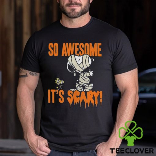 So Awesome It’s Scary Snoopy Woodstock Halloween Shirt, Snoopy Woodstock Mummy Halloween T Shirt
