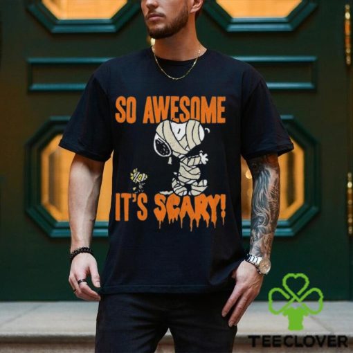So Awesome It’s Scary Snoopy Woodstock Halloween Shirt, Snoopy Woodstock Mummy Halloween T Shirt