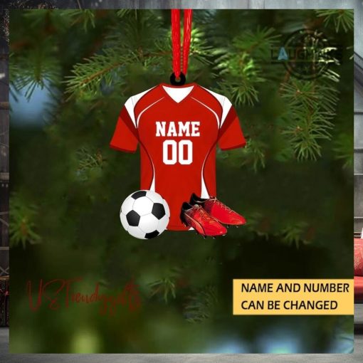 Soccer Christmas Ornament Woodern Shaped Personalized Soccer Player Ornament Custom Name And Number Soccer Ball Christmas Ornament Xmas Tree Decoration Gift