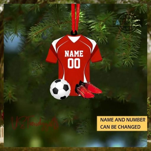 Soccer Christmas Ornament Woodern Shaped Personalized Soccer Player Ornament Custom Name And Number Soccer Ball Christmas Ornament Xmas Tree Decoration Gift