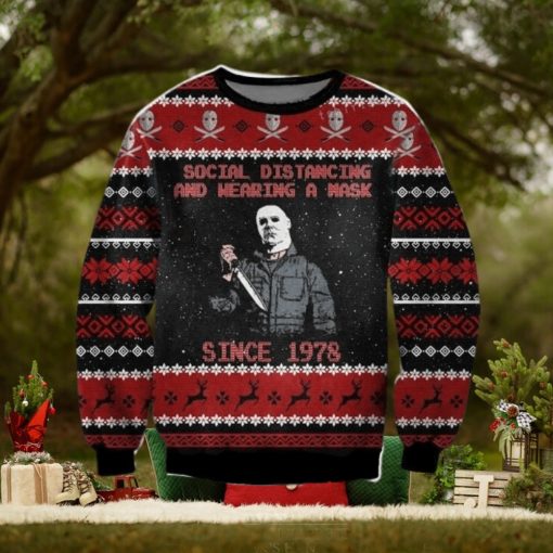 Social Distancing And Wearing A Mask Since 1978 Ugly Sweater Christmas Party