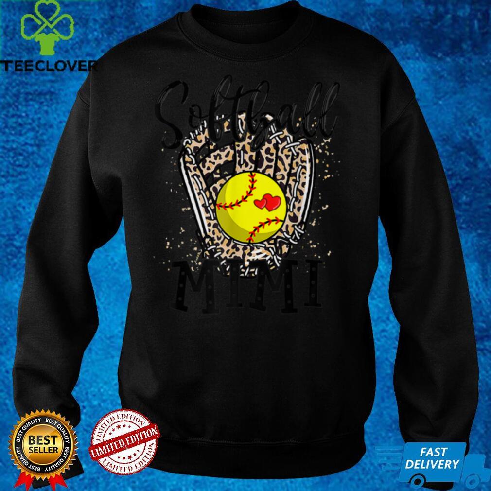 Softball Mimi Leopard Game Day Softball Lover Mothers Day T Shirt