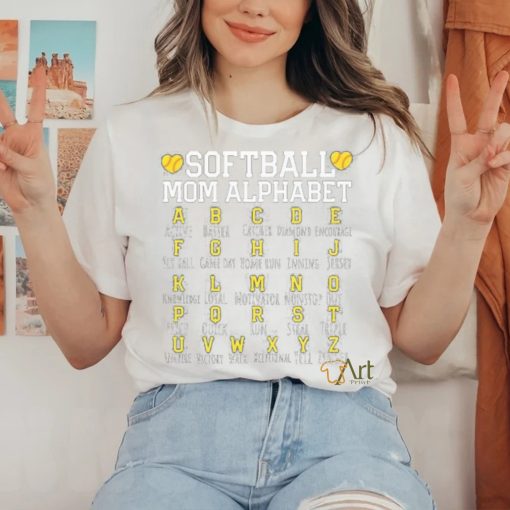 Softball Mom Alphabet Sporty Family Shirt
