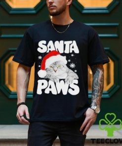 Cat hat santa santa paws merry christmas shirt