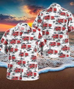 Solana Beach, California, Solana Beach Fire Department Hawaiian Shirt Button Summer Shirt