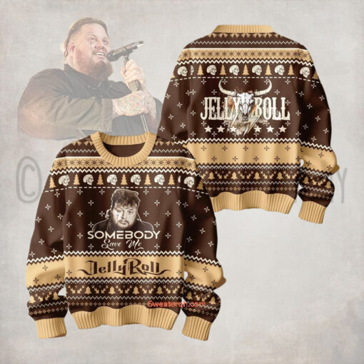 Somebody Save Me Jelly Roll Christmas Ugly Sweater