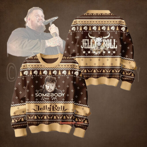Somebody Save Me Jelly Roll Christmas Ugly Sweater