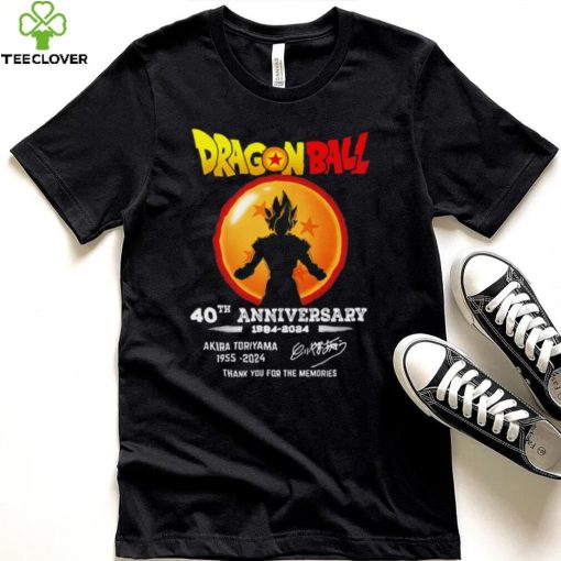 Son Goku Dragon Ball 40th anniversary 1984 2024 Akira Toriyama 1955 2024 signature thank you for the memories shirt