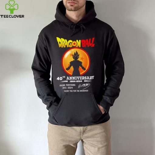 Son Goku Dragon Ball 40th anniversary 1984 2024 Akira Toriyama 1955 2024 signature thank you for the memories hoodie, sweater, longsleeve, shirt v-neck, t-shirt