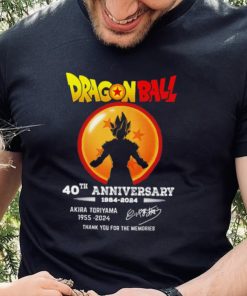Son Goku Dragon Ball 40th anniversary 1984 2024 Akira Toriyama 1955 2024 signature thank you for the memories shirt