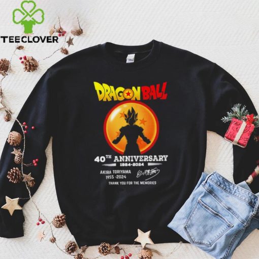 Son Goku Dragon Ball 40th anniversary 1984 2024 Akira Toriyama 1955 2024 signature thank you for the memories hoodie, sweater, longsleeve, shirt v-neck, t-shirt