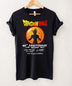 Son Goku Dragon Ball 40th anniversary 1984 2024 Akira Toriyama 1955 2024 signature thank you for the memories shirt