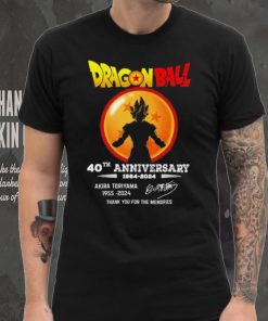 Son Goku Dragon Ball 40th anniversary 1984 2024 Akira Toriyama 1955 2024 signature thank you for the memories hoodie, sweater, longsleeve, shirt v-neck, t-shirt