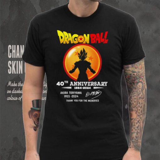 Son Goku Dragon Ball 40th anniversary 1984 2024 Akira Toriyama 1955 2024 signature thank you for the memories hoodie, sweater, longsleeve, shirt v-neck, t-shirt