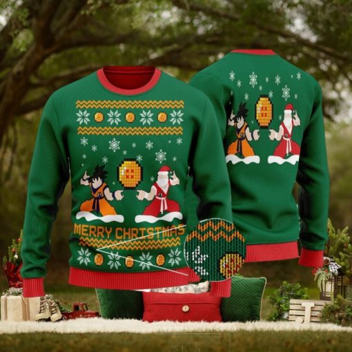 Son Goku With Santa DBZ Ugly Christmas Sweater