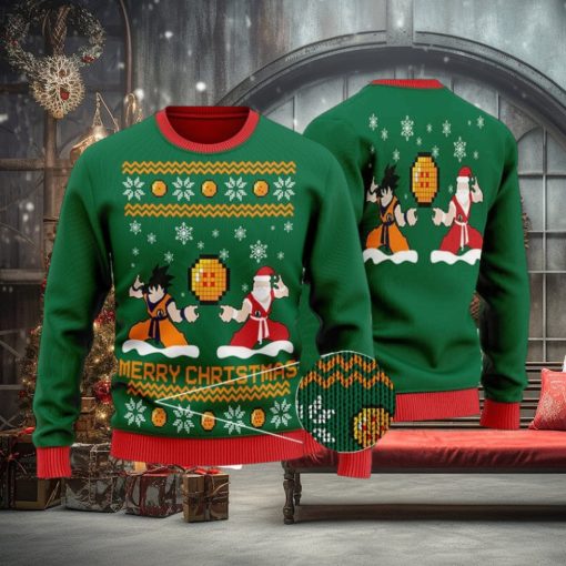 Son Goku With Santa DBZ Ugly Christmas Sweater