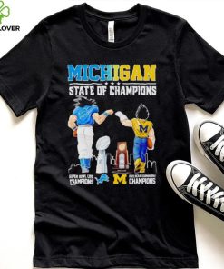 Son Goku and Vegeta Michigan State of Champions Detroit and Wolverines shirt