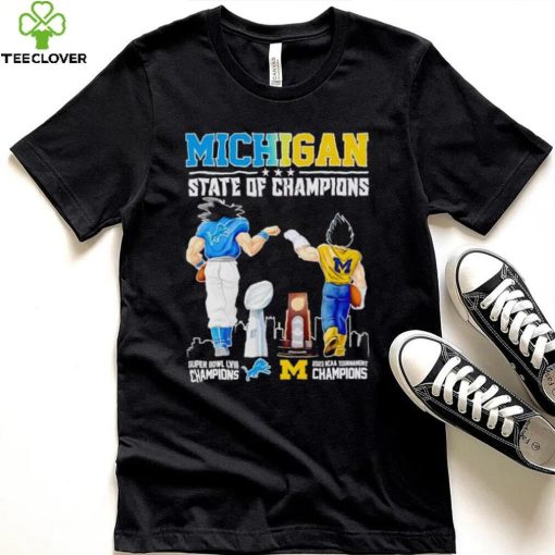 Son Goku and Vegeta Michigan State of Champions Detroit and Wolverines hoodie, sweater, longsleeve, shirt v-neck, t-shirt