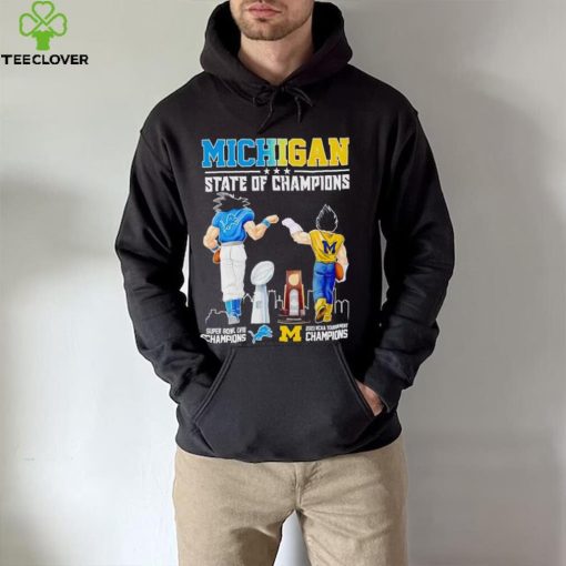 Son Goku and Vegeta Michigan State of Champions Detroit and Wolverines hoodie, sweater, longsleeve, shirt v-neck, t-shirt