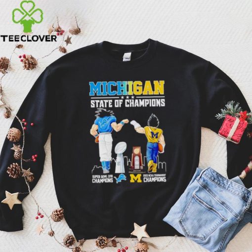 Son Goku and Vegeta Michigan State of Champions Detroit and Wolverines hoodie, sweater, longsleeve, shirt v-neck, t-shirt