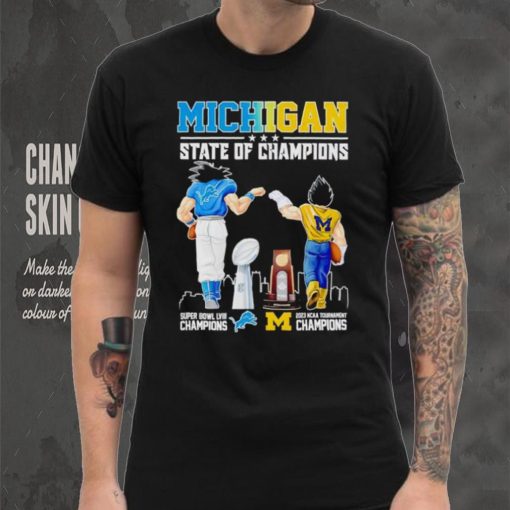 Son Goku and Vegeta Michigan State of Champions Detroit and Wolverines hoodie, sweater, longsleeve, shirt v-neck, t-shirt