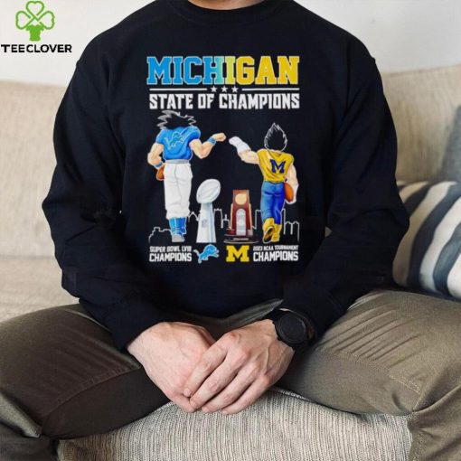 Son Goku and Vegeta Michigan State of Champions Detroit and Wolverines hoodie, sweater, longsleeve, shirt v-neck, t-shirt