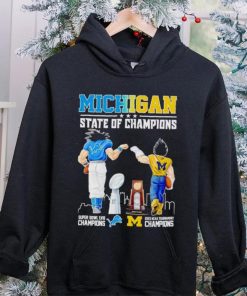 Son Goku and Vegeta Michigan State of Champions Detroit and Wolverines hoodie, sweater, longsleeve, shirt v-neck, t-shirt