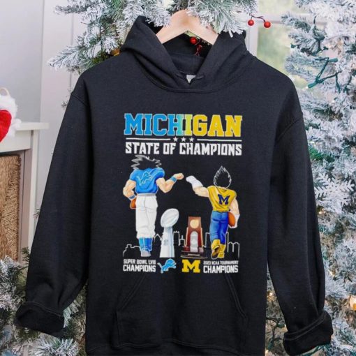 Son Goku and Vegeta Michigan State of Champions Detroit and Wolverines hoodie, sweater, longsleeve, shirt v-neck, t-shirt