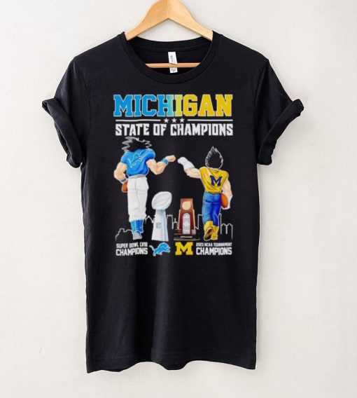 Son Goku and Vegeta Michigan State of Champions Detroit and Wolverines hoodie, sweater, longsleeve, shirt v-neck, t-shirt