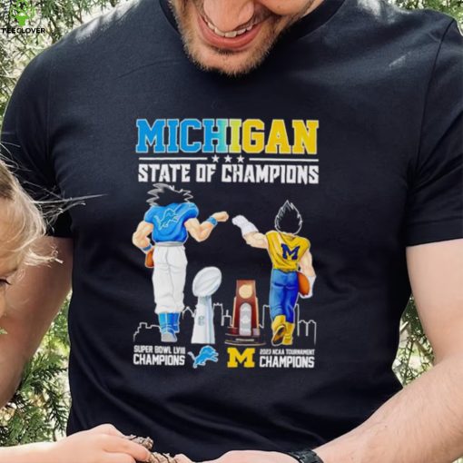 Son Goku and Vegeta Michigan State of Champions Detroit and Wolverines hoodie, sweater, longsleeve, shirt v-neck, t-shirt