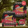 Sonic Drive In Logo Santa Hat Pine Tree Snowflake Custom Name Ugly Christmas Sweater