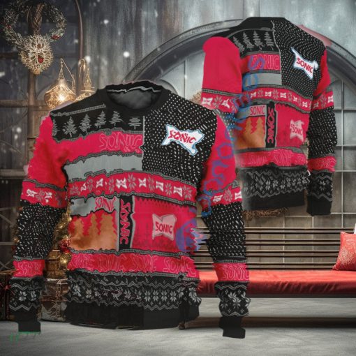 Sonic Drive In Logo Style Ugly Christmas 3D Sweater Gift For Fans