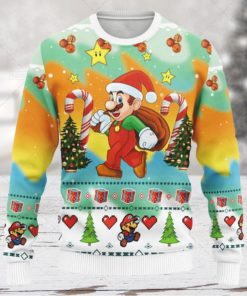 Sonic Super Mario Nintendo Gift Fan Ugly Xmas Wool Knitted Sweater